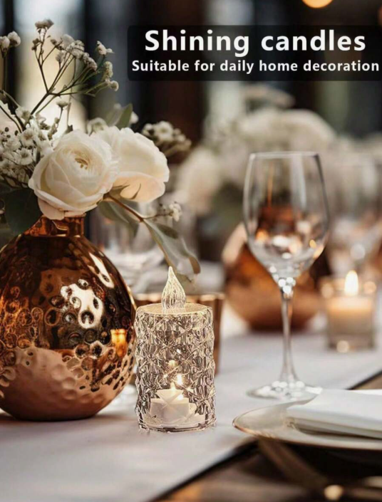 12pcs-Flameless LED Tea Light Candles, Battery Operated, Suitable For Yoga/Home/Wedding Decoration, Holiday Gifts And Romantic Atmosphere Decoration