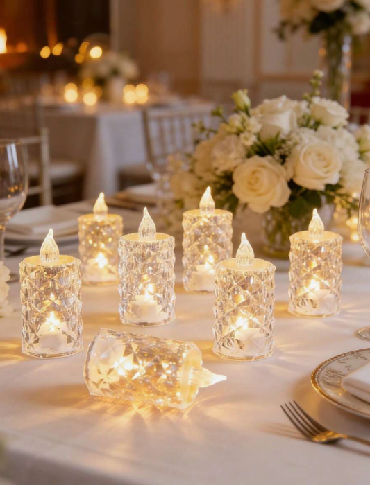 12pcs-Flameless LED Tea Light Candles, Battery Operated, Suitable For Yoga/Home/Wedding Decoration, Holiday Gifts And Romantic Atmosphere Decoration
